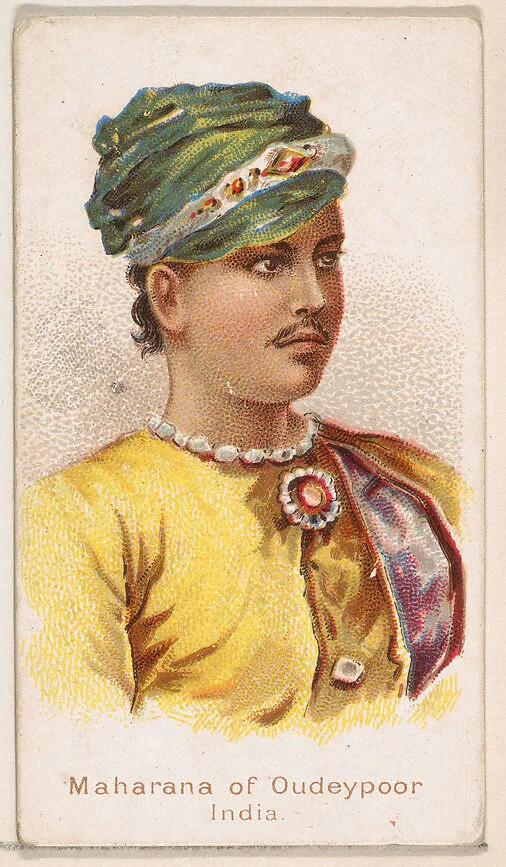 Maharana of Oudeypoor, India, from the Savage and Semi-Barbarous Chiefs and Rulers series (N189) issued by Wm. S. Kimball & Co. — William S. Kimball & Company