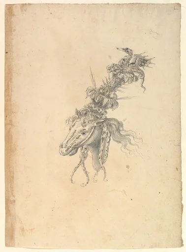 Design for the Headdress of a Horse Crowned by a Small Dragon