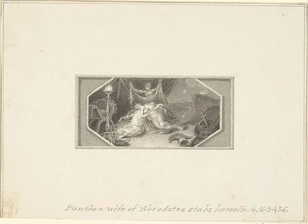 Panthea, Wife of Abradates, Stabs herself — Edward Francis Burney