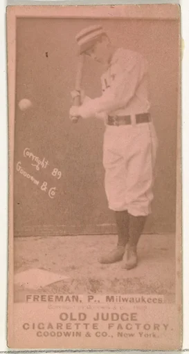 Julius Benjamin "Julie" Freeman, Pitcher, Milwaukee, from the Old Judge series (N172) for Old Judge Cigarettes