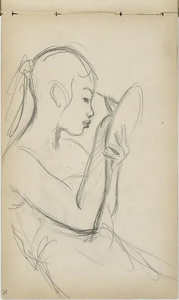 Javanese Dancer Applying Make-up (from Sketchbook of Javanese Dancers) — John Singer Sargent