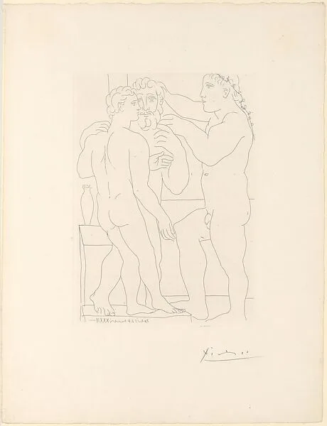 Two Sculptured Men, from the Vollard Suite — Pablo Picasso|Ambroise Vollard|Roger Lacourière