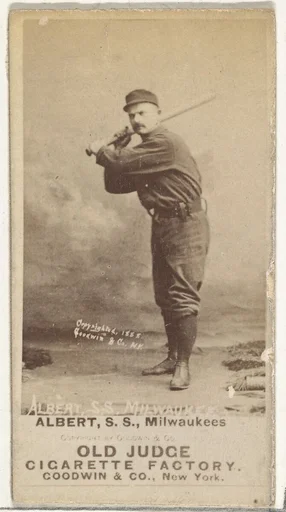 Augustus Peter "Gus" Alberts, Shortstop, Milwaukee, from the Old Judge series (N172) for Old Judge Cigarettes