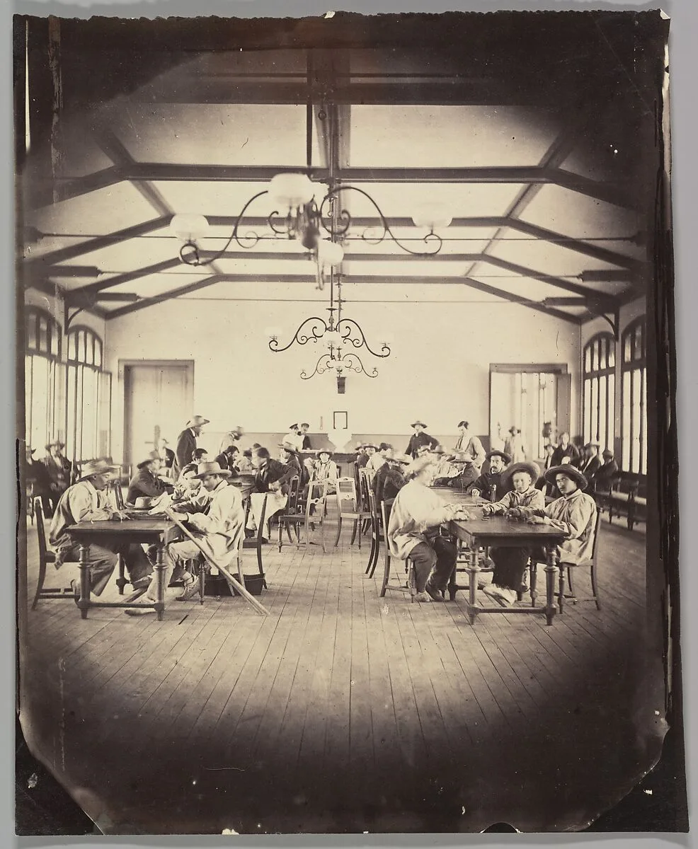 Asile impérial de Vincennes, salle de jeu — Charles Nègre