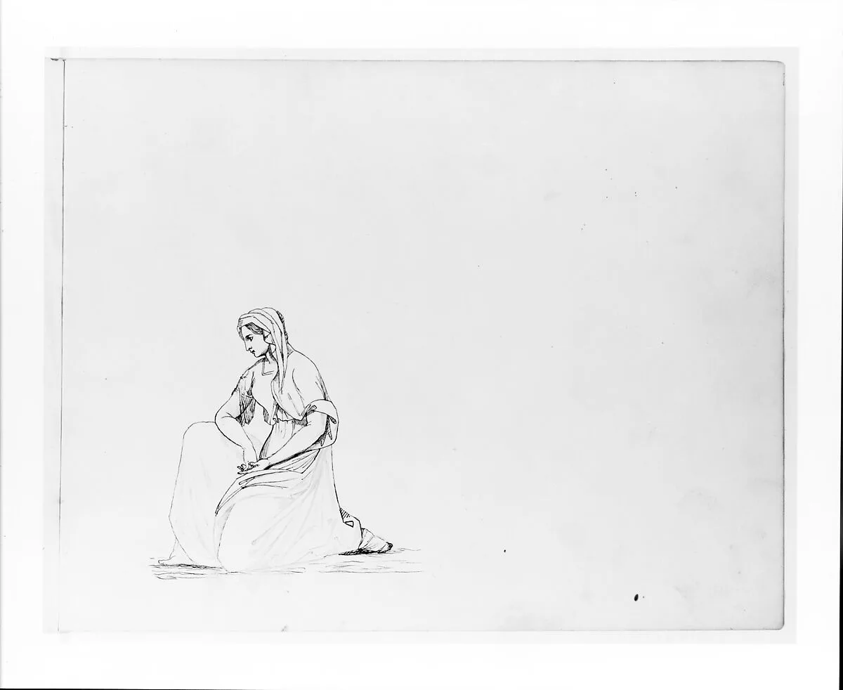 Kneeling Female Figure (from Sketchbook) — John Quincy Adams Ward