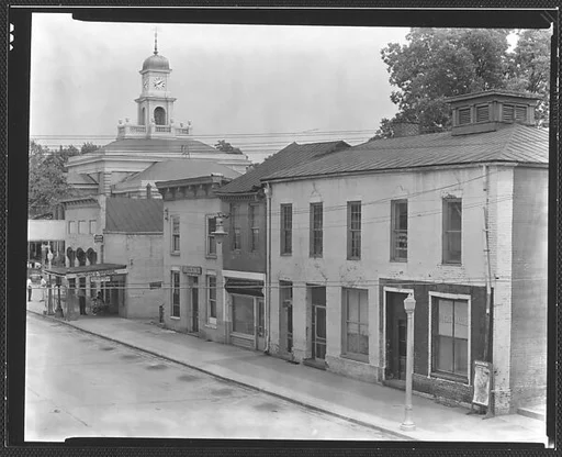 [Shopfronts and Gas Station From Elevated Position, Greensboro, Alabama]