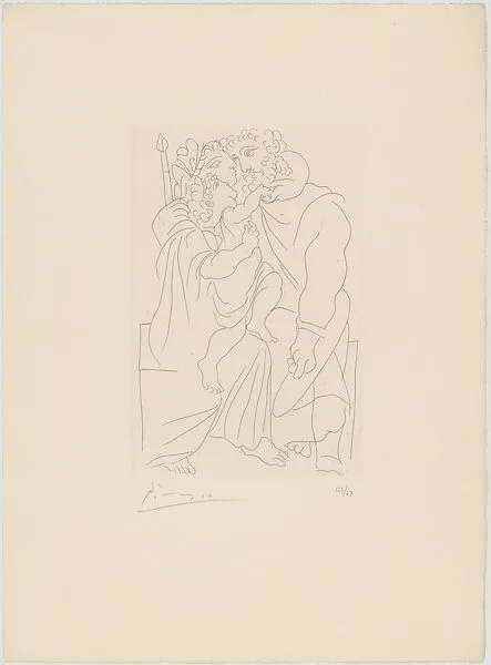 Couple and Child, from Lysistrata by Aristophanes — Pablo Picasso|Roger Lacourière|The Limited Editions Club