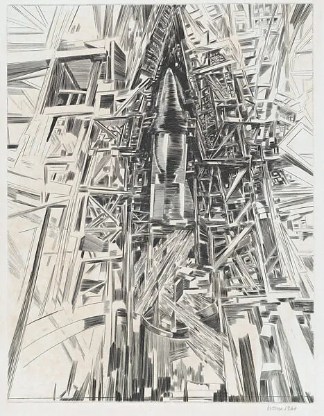 Rocket (Raket), from the portfolio of the Swedish Fine Art Print Society (Föreningen för Grafisk Konst) — Föreningen för Grafisk Konst|Lennart Iverus