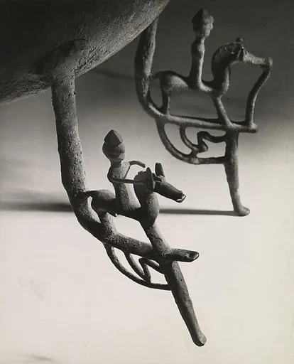 [Etruscan Cauldron of the 7th Century B.C., Two Figures on Legs]