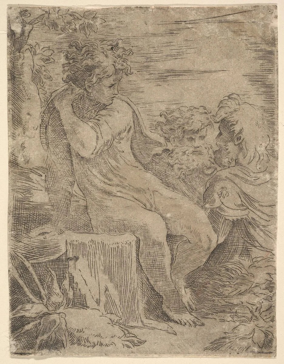 Youth with two old Men — Anonymous, Italian, 16th century|Parmigianino (Girolamo Francesco Maria Mazzola)