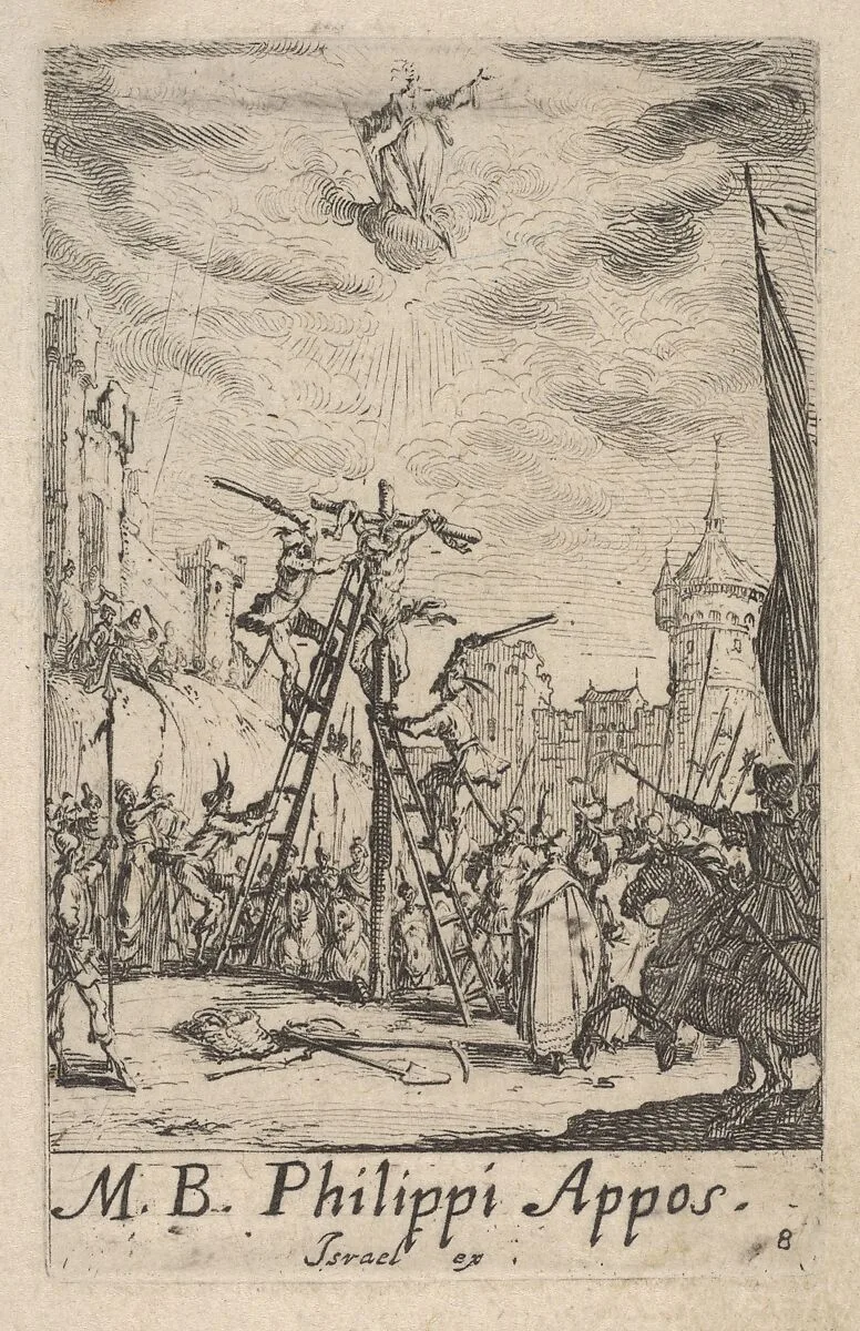 Martyrdom of Saint Philip, from the series 'The little apostles' (Les petits apôtres) — Jacques Callot|Israël Henriet