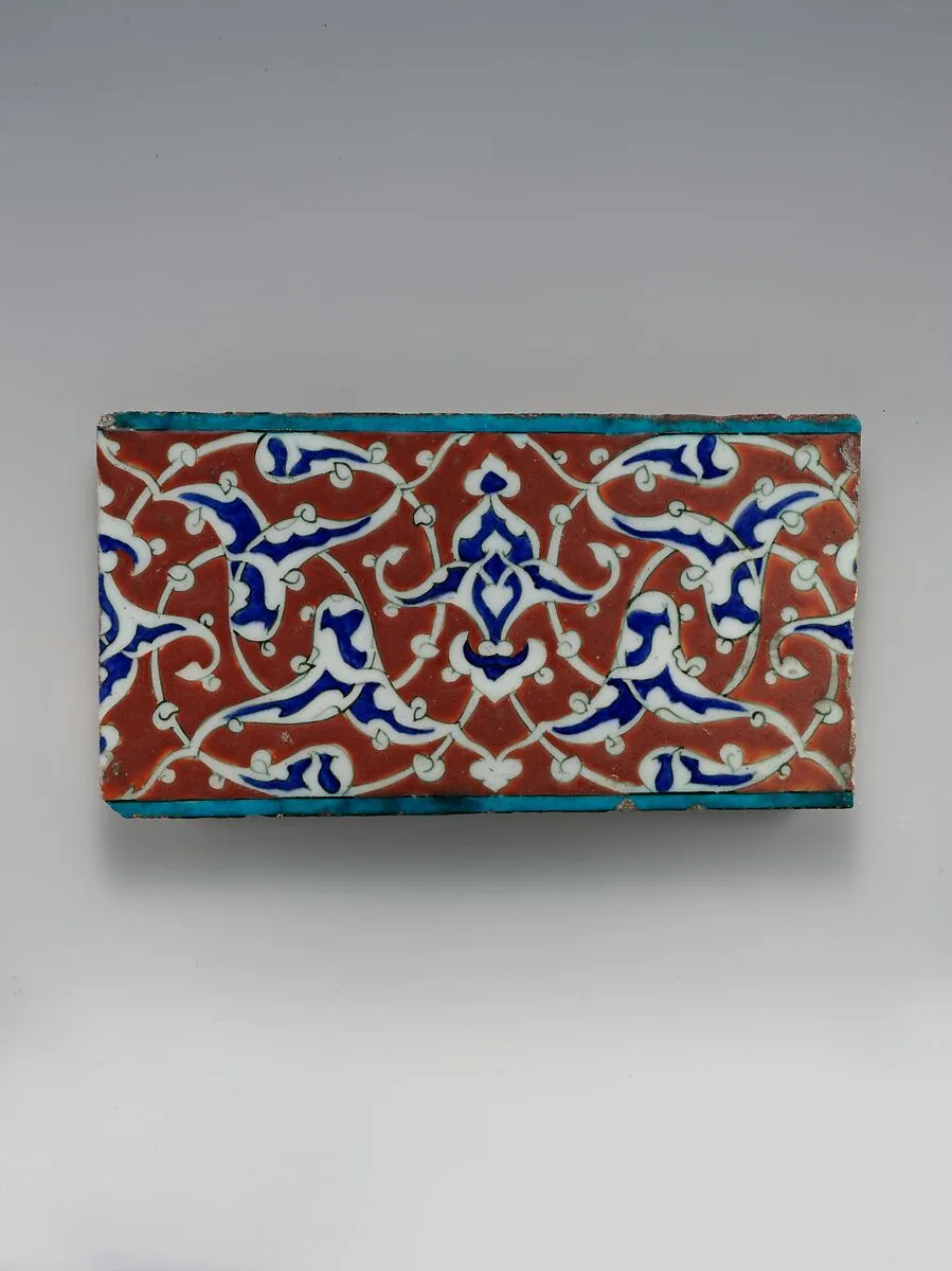 Border Tile with Split-Palmette Design — Unknown
