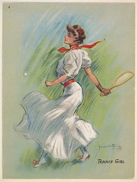 Tennis Girl, from the series "Hamilton King Girls" (T7, Type 6), issued by Turkish Trophies Cigarettes — Hamilton King|Turkish Trophies Cigarettes