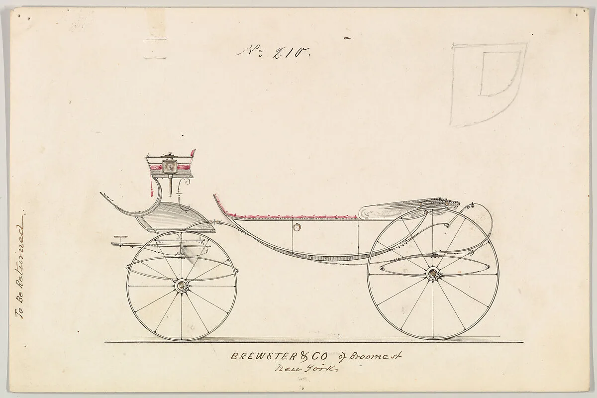 Design for Vis-à-vis/ Barouche, no. 210 — Brewster & Co.