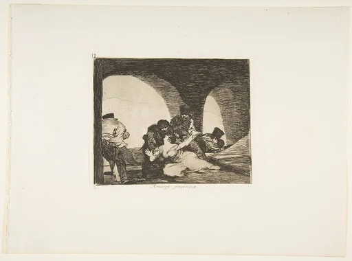 Plate 13 from "The Disasters of War" (Los Desastres de la Guerra): 'Bitter to be Present' (Amarga presencia)