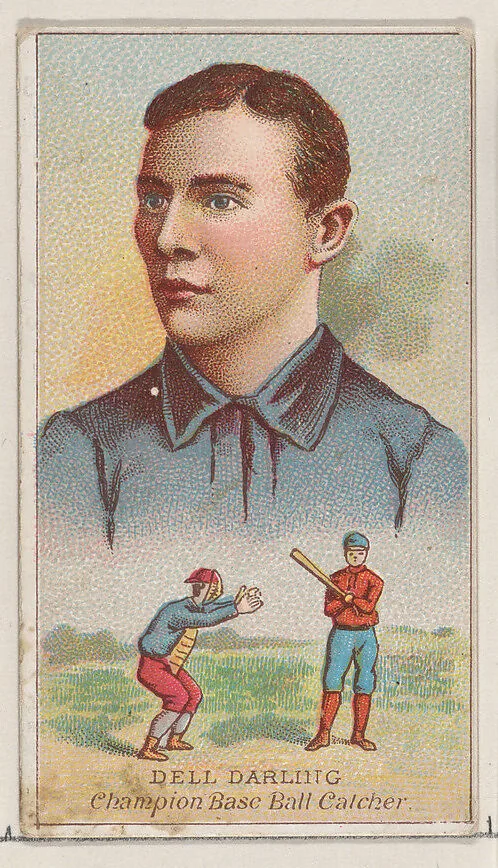 Dell Darling, Champion Baseball Catcher, from the Champions of Games and Sports series (N184, Type 2) issued by W.S. Kimball & Co. — W.S. Kimball & Co.