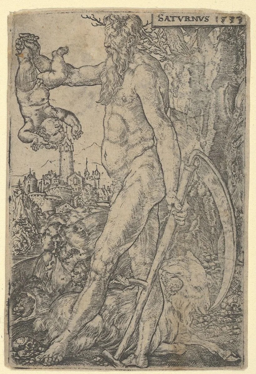 Saturn, from "The Seven Planets" — Heinrich Aldegrever