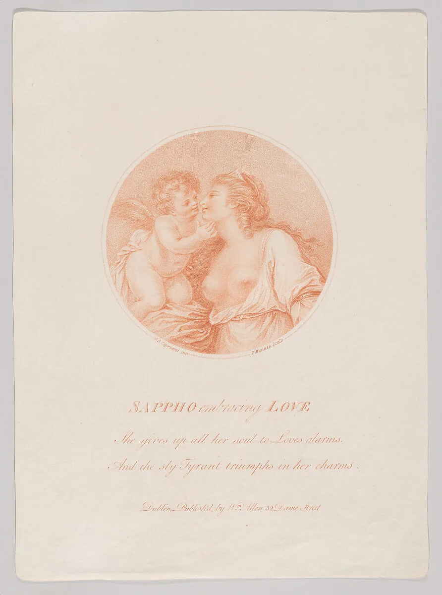 Sappho embracing Love — Giovanni Battista Cipriani|John Mannin|William Allen