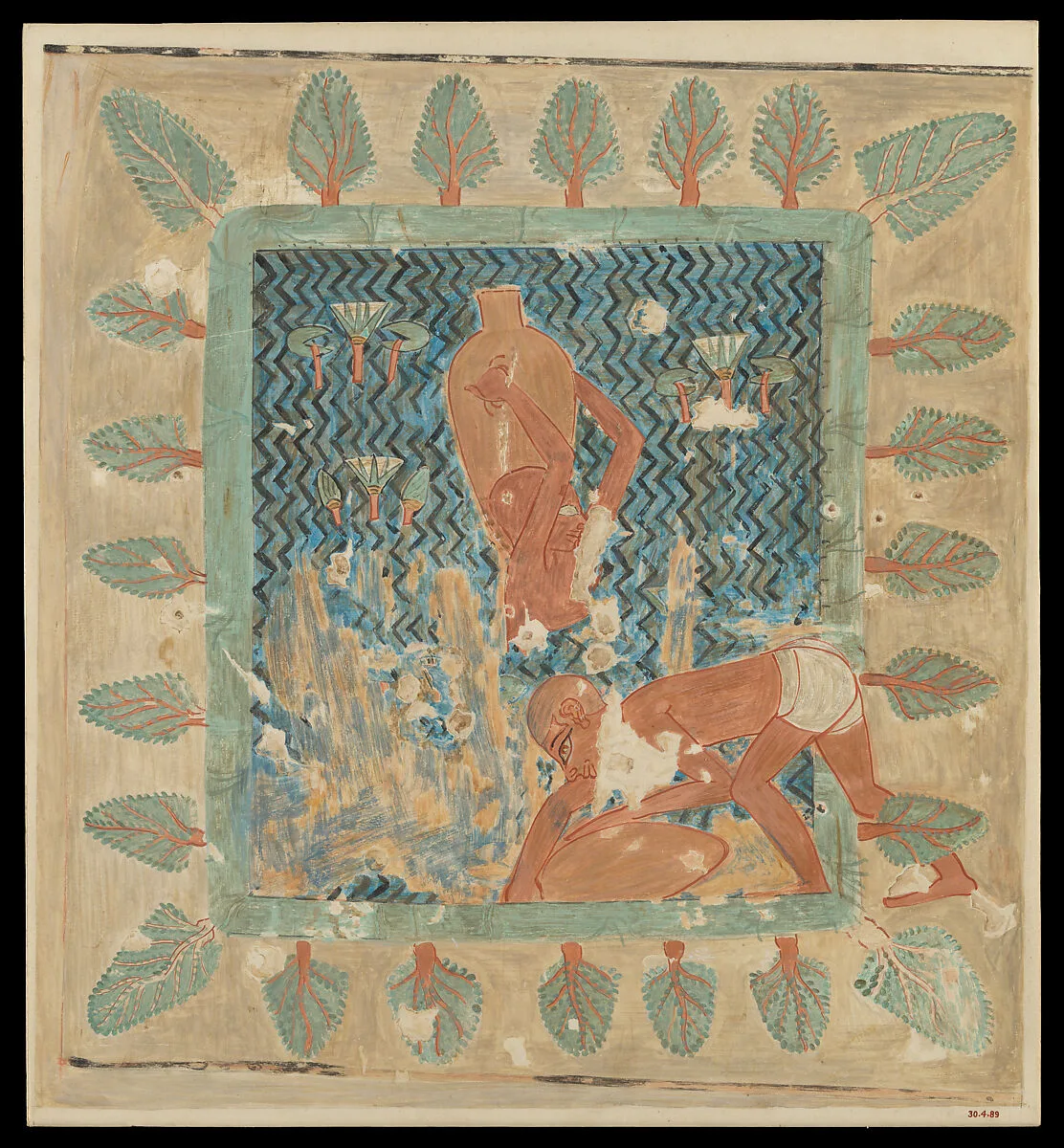 Brickmakers Getting Water from a Pool, Tomb of Rekhmire — Nina de Garis Davies