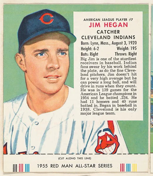 Jim Hegan, from the Major League Baseball series (T235), issued by Red Man Chewing Tobacco — Red Man Chewing Tobacco