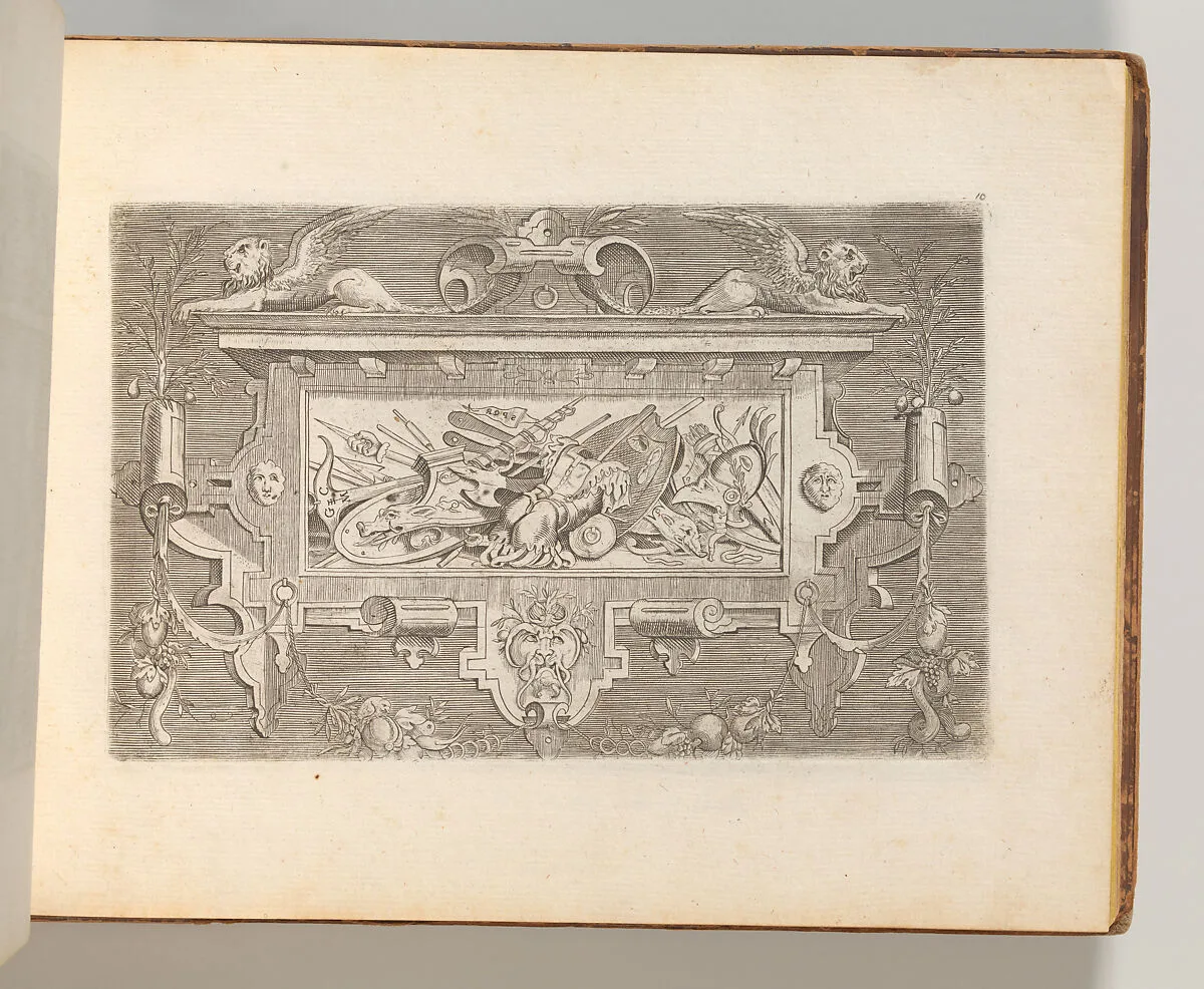Targhe ed altri ornati di varie e capricciose invenzioni (Cartouches and other ornaments of various and capricious invention, page 10) — Carlo Losi|Jacob Floris