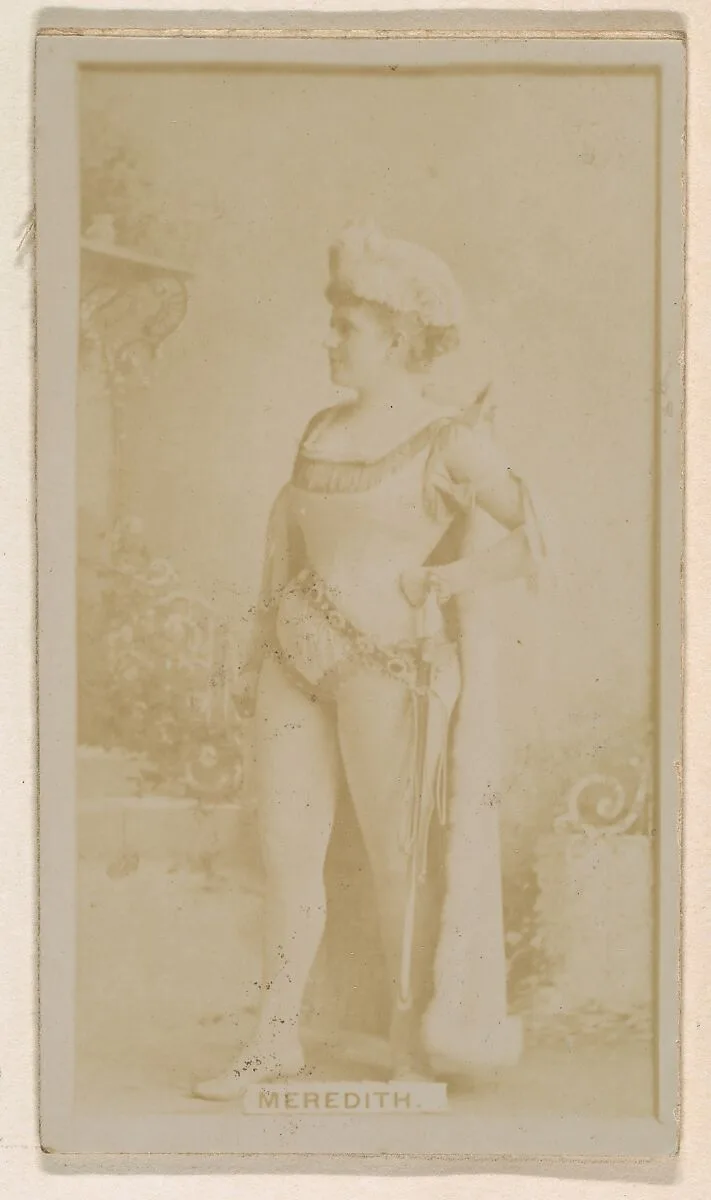 Miss Meredith, from the Actresses series (N245) issued by Kinney Brothers to promote Sweet Caporal Cigarettes — Kinney Brothers Tobacco Company