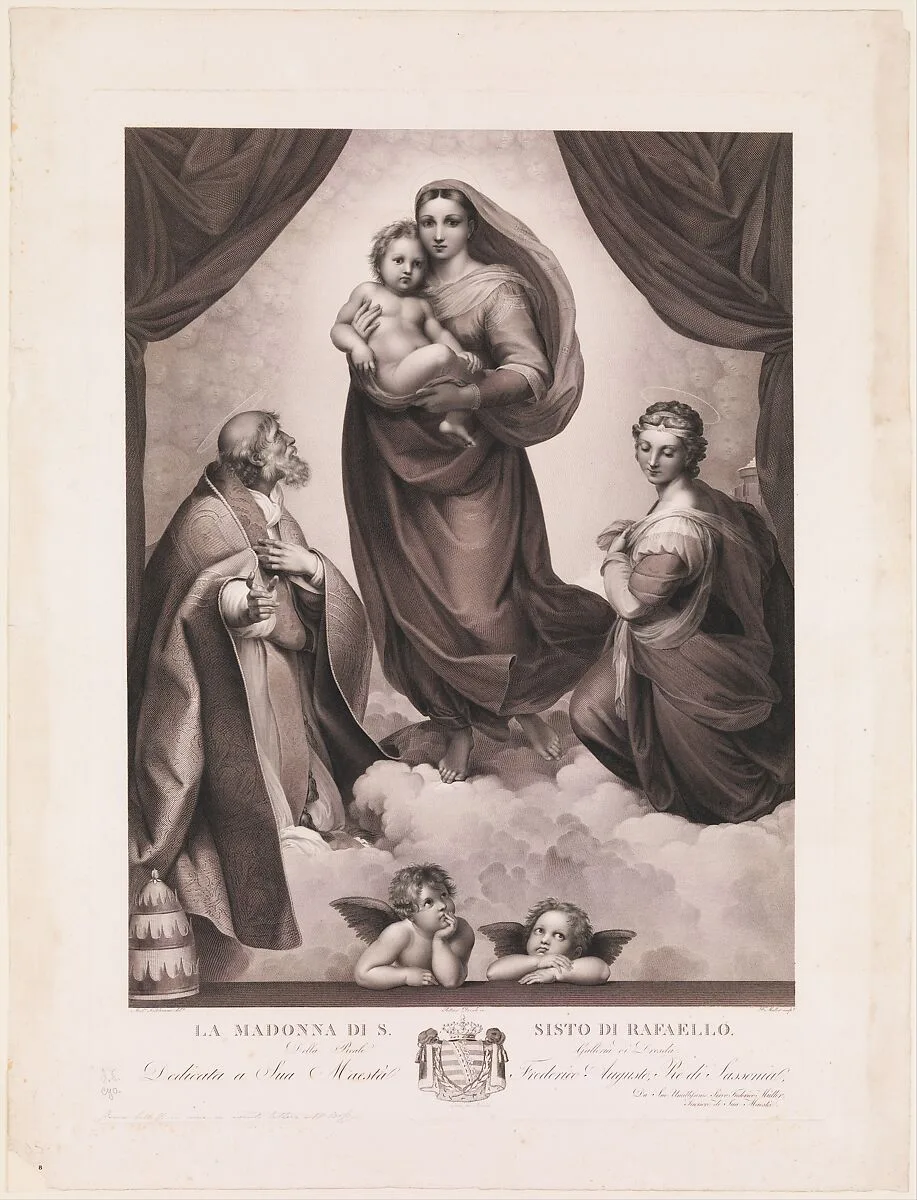 The Sistine Madonna — Johann Friedrich Wilhelm Müller|Raphael (Raffaello Sanzio or Santi)|Rittner|Seidelmann