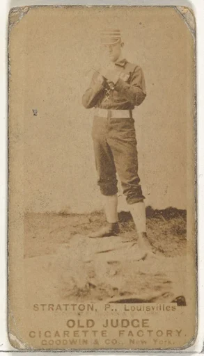 Chilton Scott Stratton, Pitcher, Louisville Colonels, from the Old Judge series (N172) for Old Judge Cigarettes