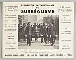 Exposition internationale du surréalisme : invitation pour le 17 janvier 1938, a 22 heures signal d'ouverture par André Breton — Marcel Duchamp|André Breton|Galerie Beaux-Arts, Paris|Paul Eluard|Salvador Dalí