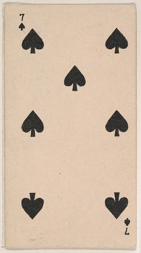 Seven of Spades, from the Transparent Playing Cards series (N220) issued by Kinney Bros. — Kinney Brothers Tobacco Company