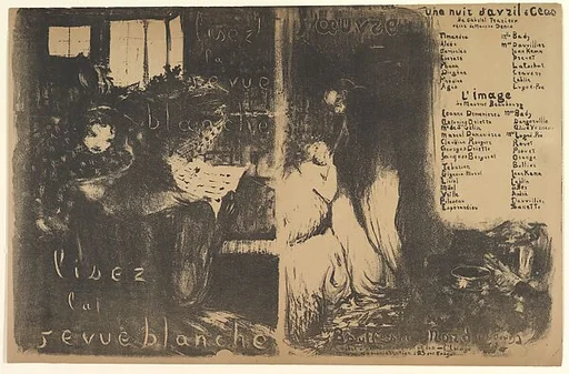 Program for L’Œuvre theater, February 1894 (Lisez la Revue Blanche / Une Nuit d’Avril à Ceos; L’Image)