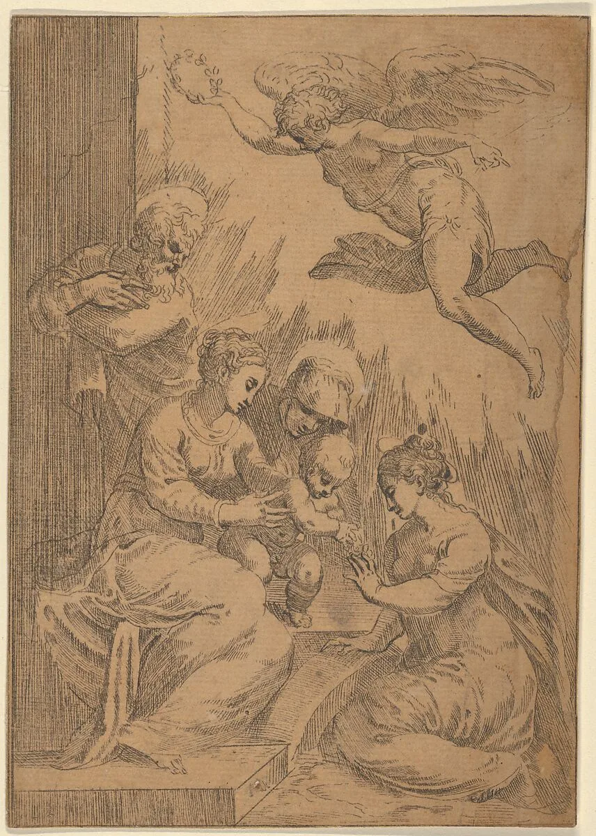 The Mystic Marriage of St. Catherine — Parmigianino (Girolamo Francesco Maria Mazzola)|Marco Angolo del Moro|Andrea Schiavone (Andrea Meldola)