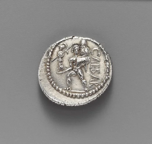Silver denarius of Julius Caesar