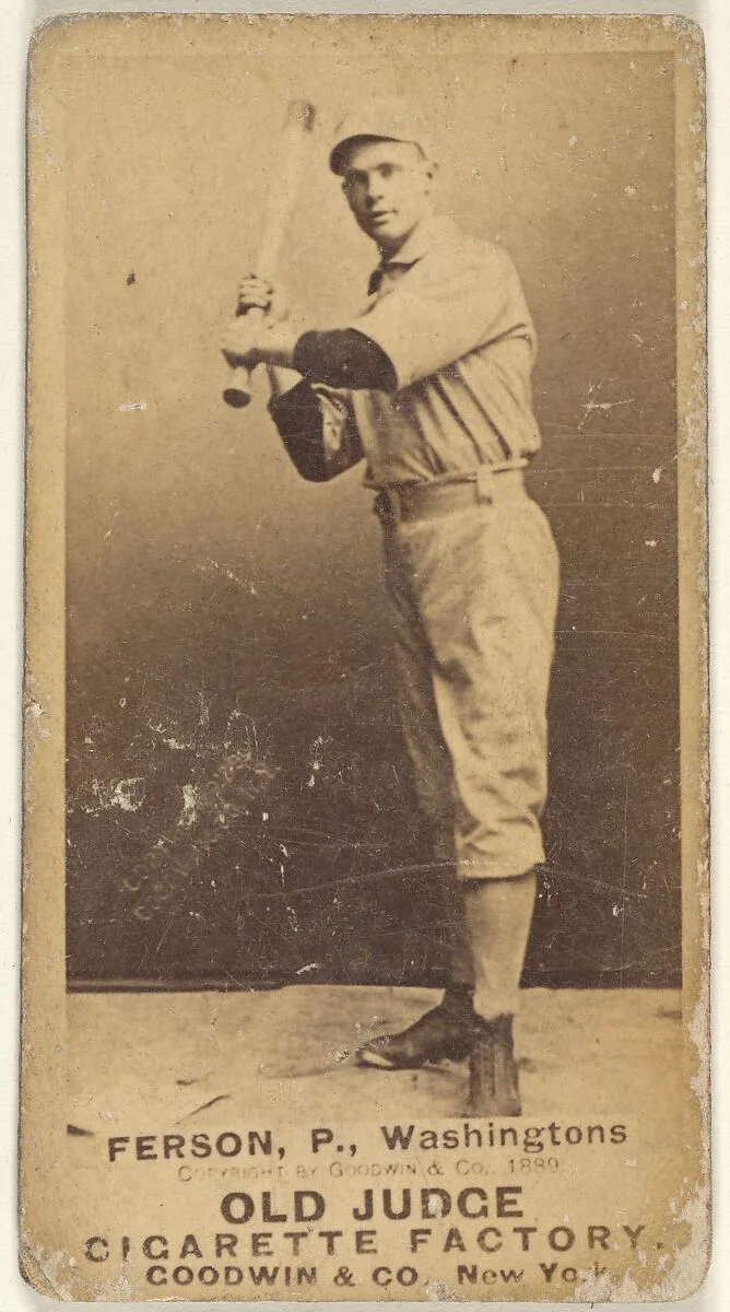 Alexander "Colonel" Ferson, Pitcher, Washington Nationals, from the Old Judge series (N172) for Old Judge Cigarettes — Goodwin & Company