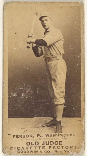 Alexander "Colonel" Ferson, Pitcher, Washington Nationals, from the Old Judge series (N172) for Old Judge Cigarettes