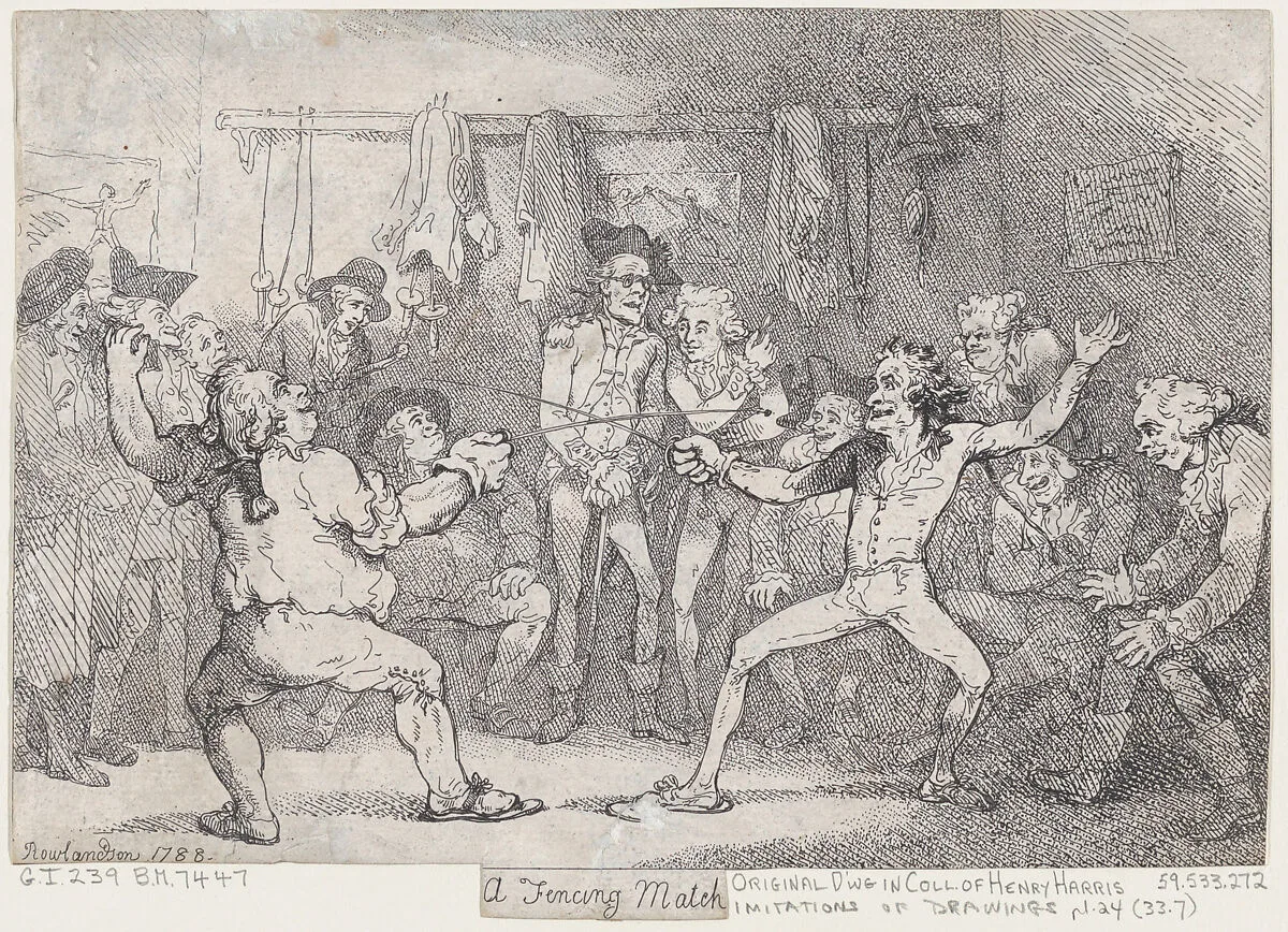 A Fencing Match — Thomas Rowlandson