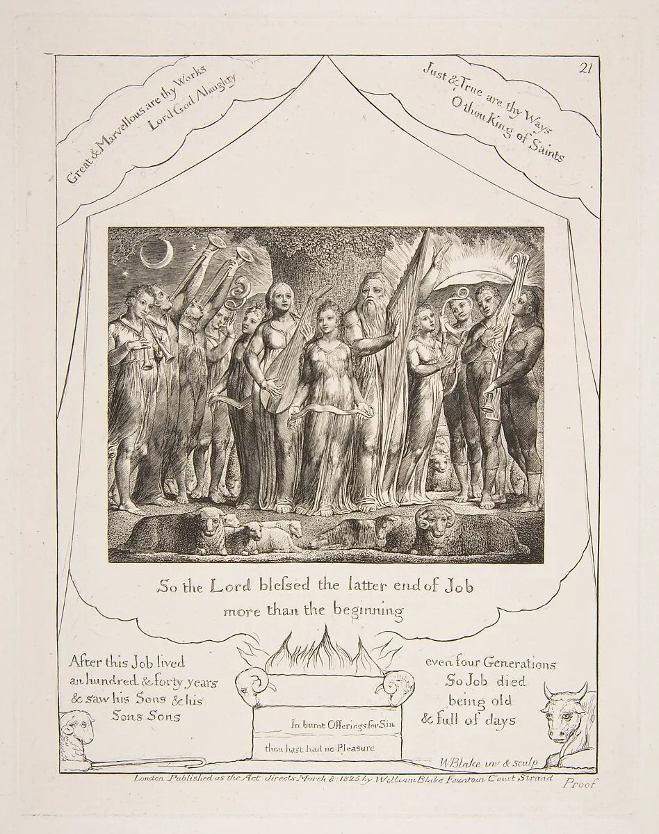 Job and his Wife restored to Prosperity — William Blake|William Blake