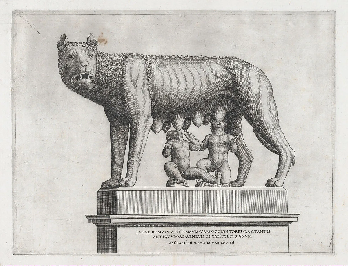 Speculum Romanae Magnificentiae: Romulus and Remus — Antonio Lafreri|Anonymous