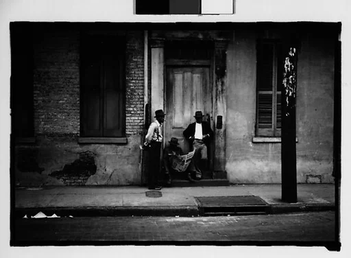 [Men in French Quarter Doorway, New Orleans, Louisiana]