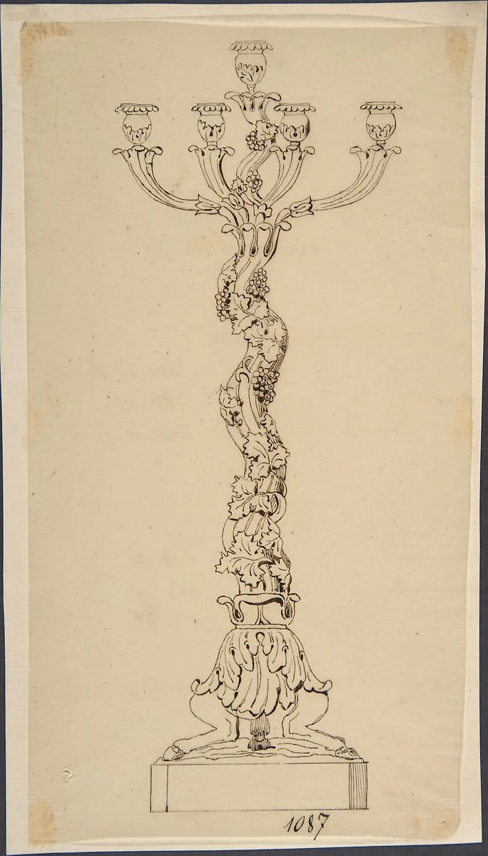 Design for a Candelabra — Anonymous, French, 19th century