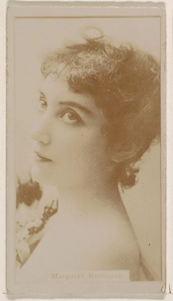 Margaret Robinson, from the Actresses series (N245) issued by Kinney Brothers to promote Sweet Caporal Cigarettes — Kinney Brothers Tobacco Company
