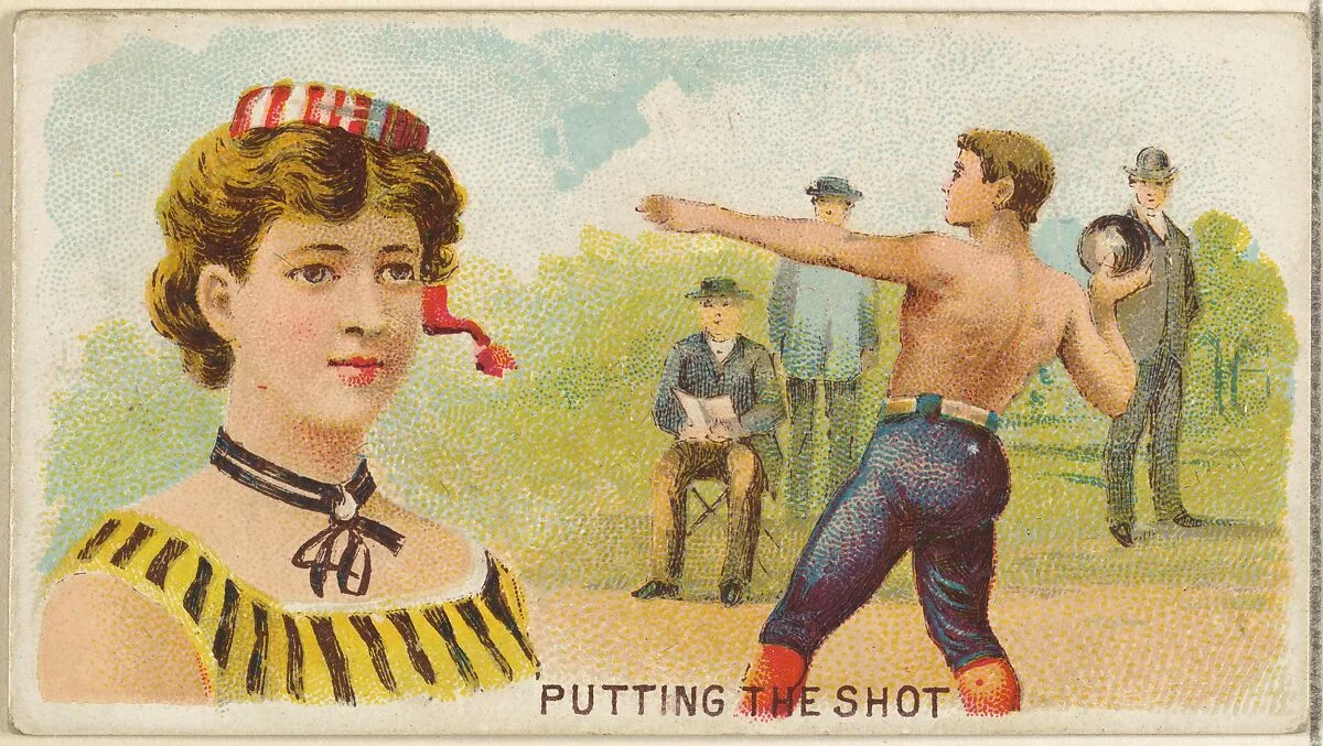 Putting the Shot, from the Games and Sports series (N165) for Old Judge Cigarettes — Goodwin & Company