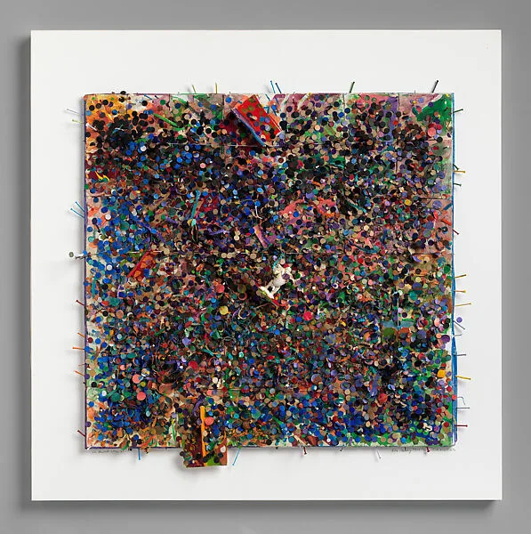 Memory Test: Free, White & Plastic (#114) — Howardena Pindell