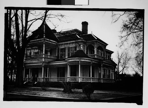 [Queen Anne House with Full-Width Spindlework Porch, From Car, Mobile, Alabama]