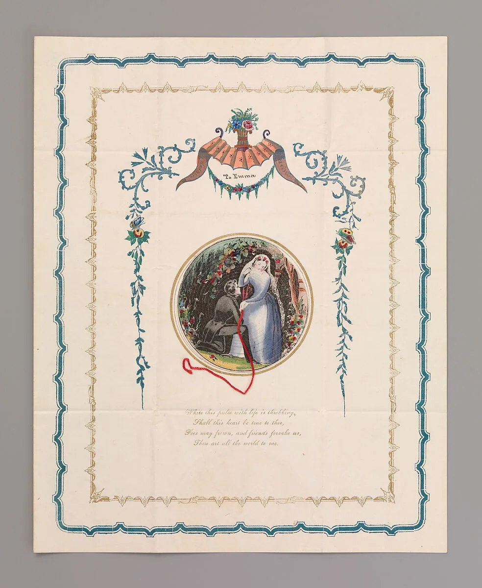 Cobweb valentine — Anonymous, American, 19th century