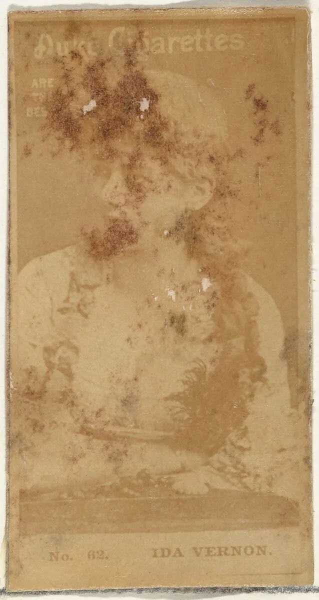 Card Number 62, Ida Vernon, from the Actors and Actresses series (N145-6) issued by Duke Sons & Co. to promote Duke Cigarettes — W. Duke, Sons & Co.