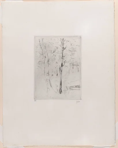 Landscape (Tree-trunks near a River)