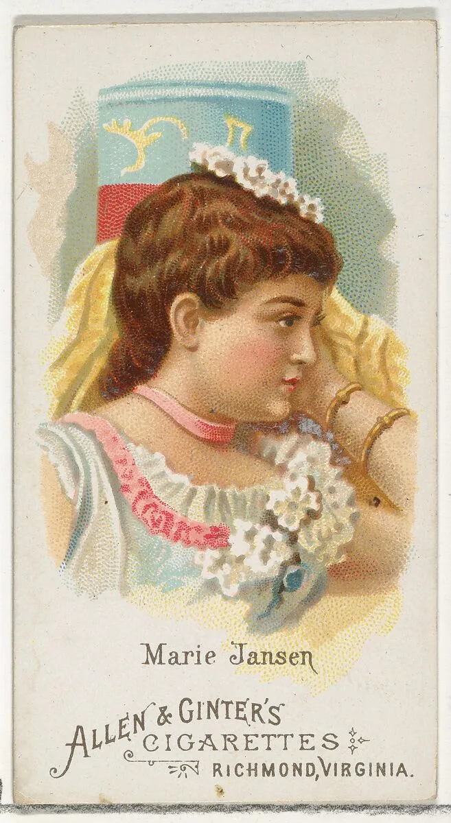 Marie Jansen, from World's Beauties, Series 1 (N26) for Allen & Ginter Cigarettes — Allen & Ginter