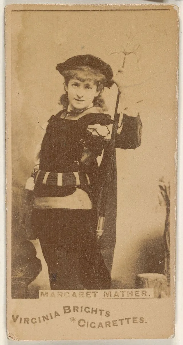 Margaret Mather, from the Actors and Actresses series (N45, Type 1) for Virginia Brights Cigarettes — Allen & Ginter