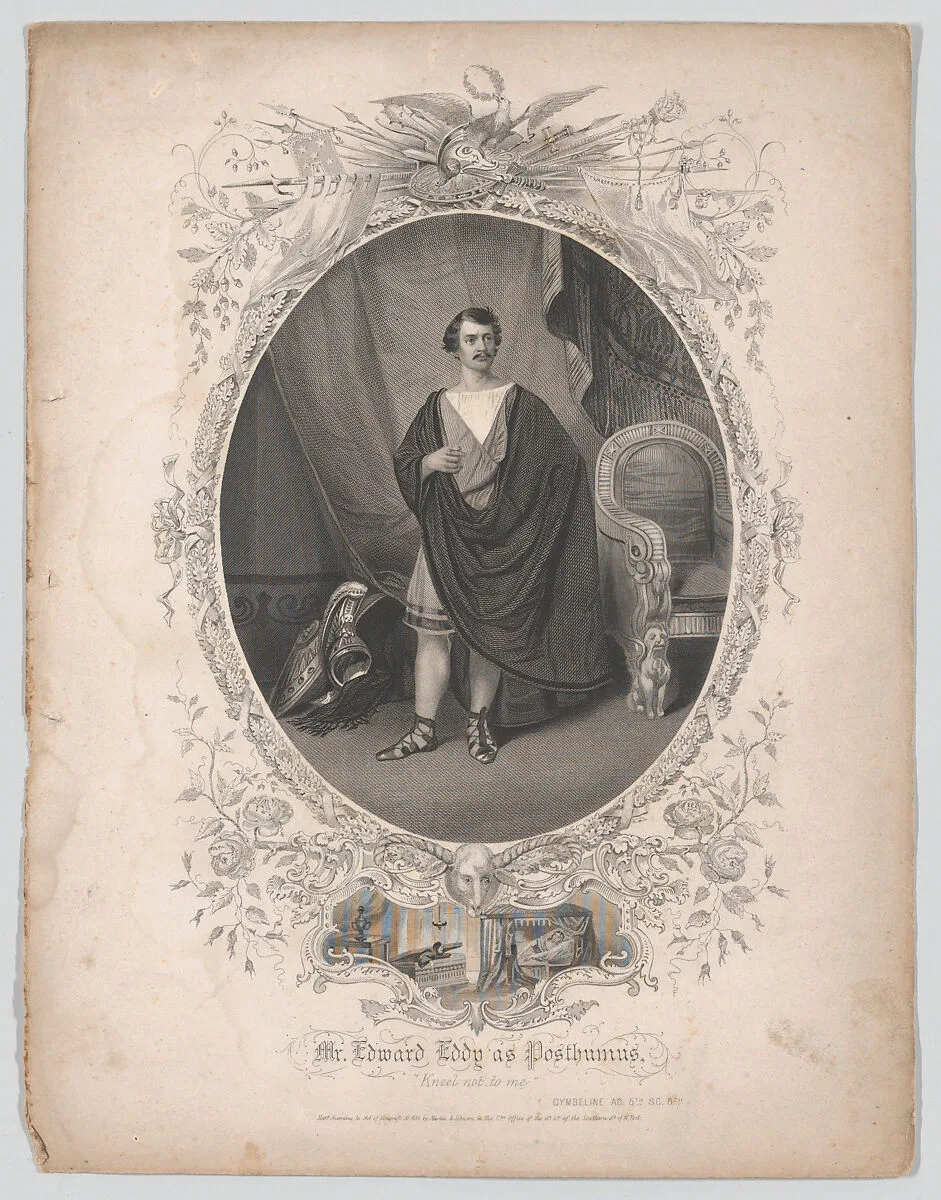 Mr. Edward Eddy as Posthumous: "Kneel not to me" (Cymbelline, Act 5, Scene 5) — Edward Eddy|Martin & Johnson, New York|William Shakespeare